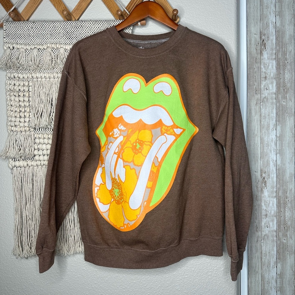 Brown Rolling Stones Graphic Sweatshirt